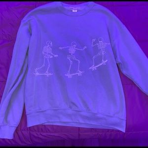 urban outfitters project social skateboard skeletons crewneck